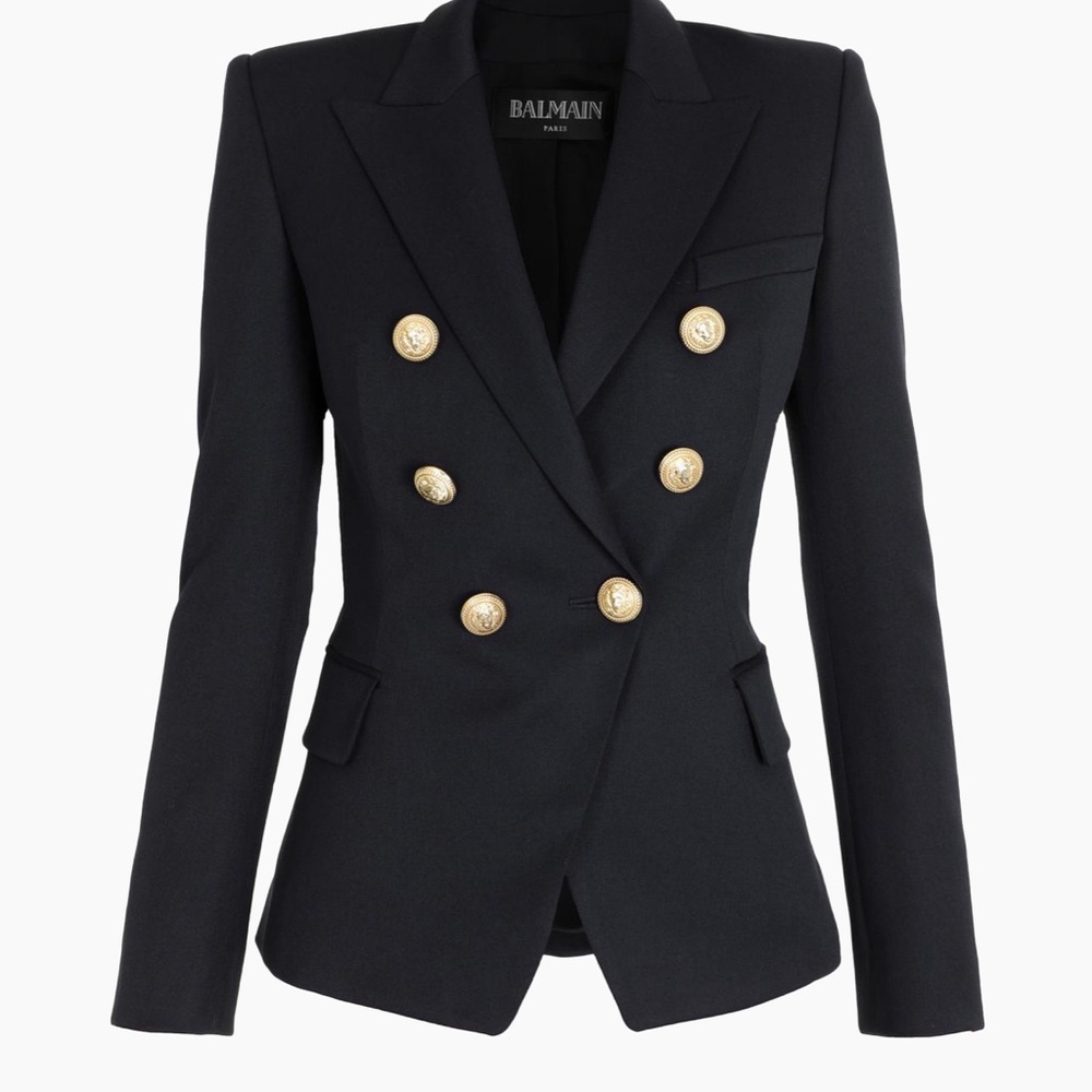 Balmain Midnight Black Blazer with Gold Buttons